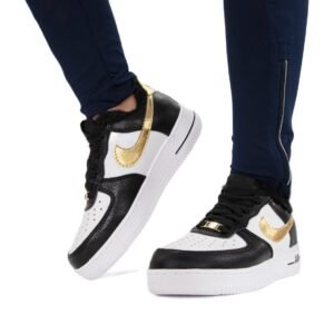 Кроссовки Женские Nike Air Force low Winter White Black Gold
